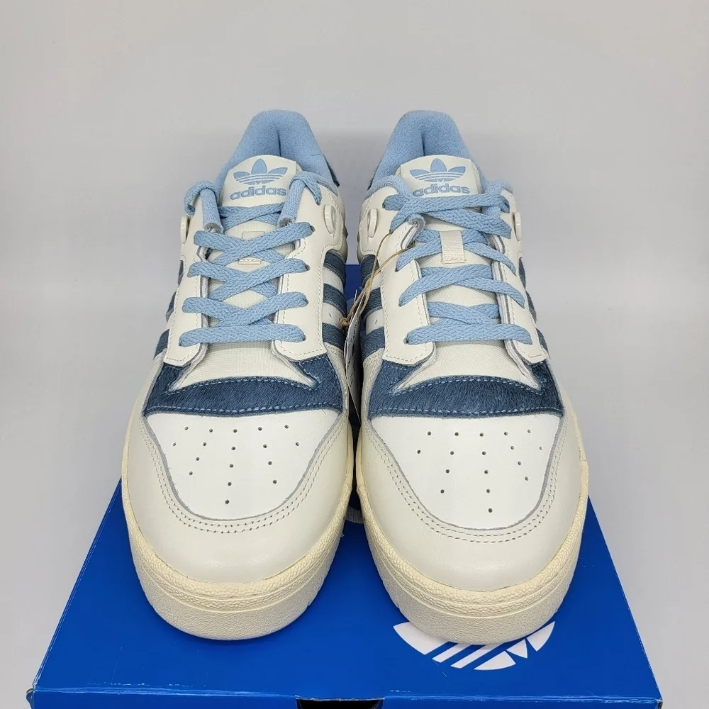 New Adidas Rivalry Low 86 'Off White Clear Sky Pony-Hair' Men's Shoes Size 10 - Picture 2 of 9
